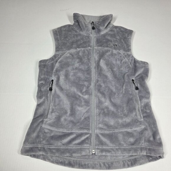 Mountain Hardwear Vest Womens Small Gray Classic Pyxis Fleece Furry Soft Zip Up - Picture 1 of 10
